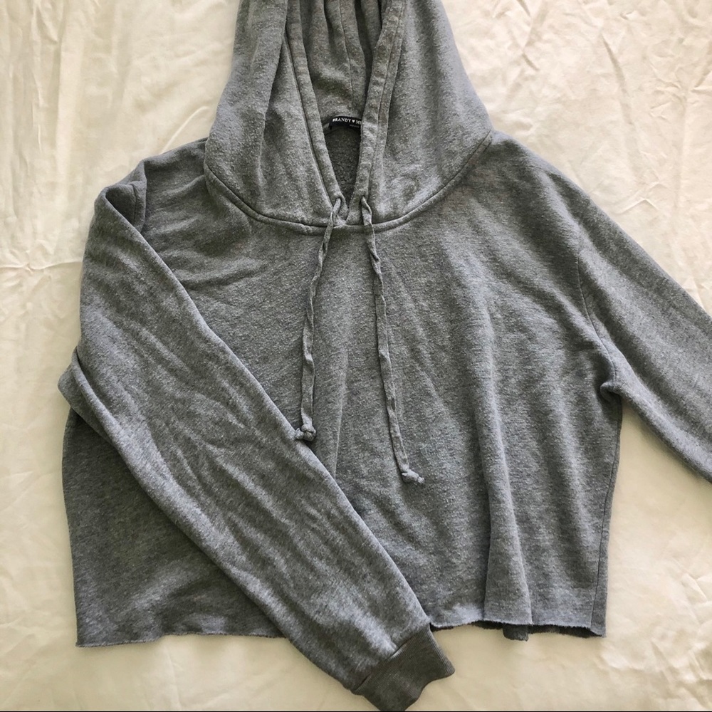 brandy melville grey cropped lennon hoodie